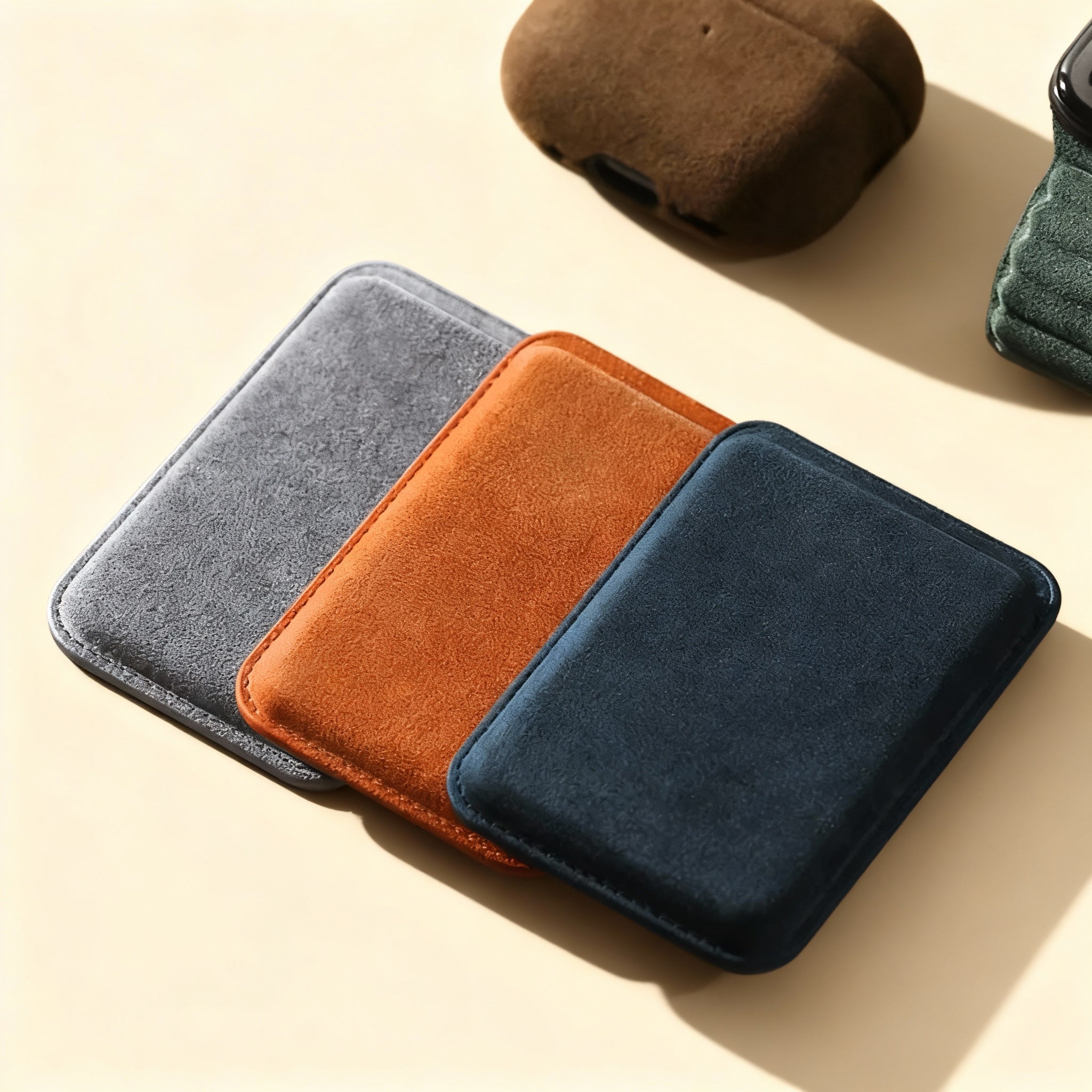 Italienische Alcantara MagSafe Brieftaschenhülle