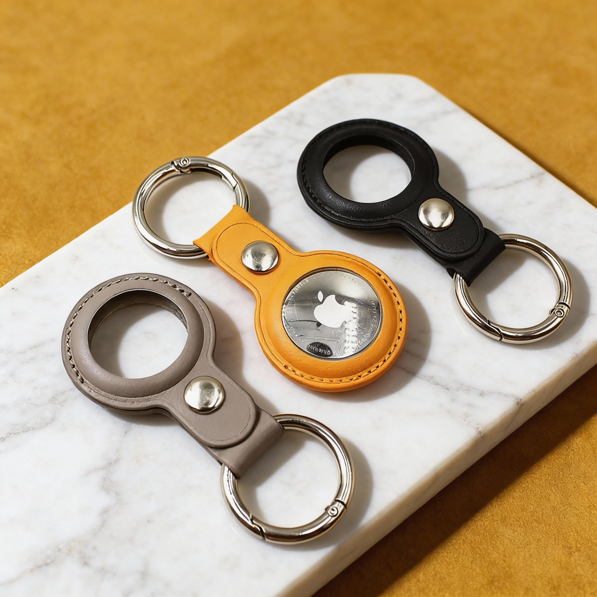 Airtag-Etui aus PU-Leder mit Schlüsselanhänger