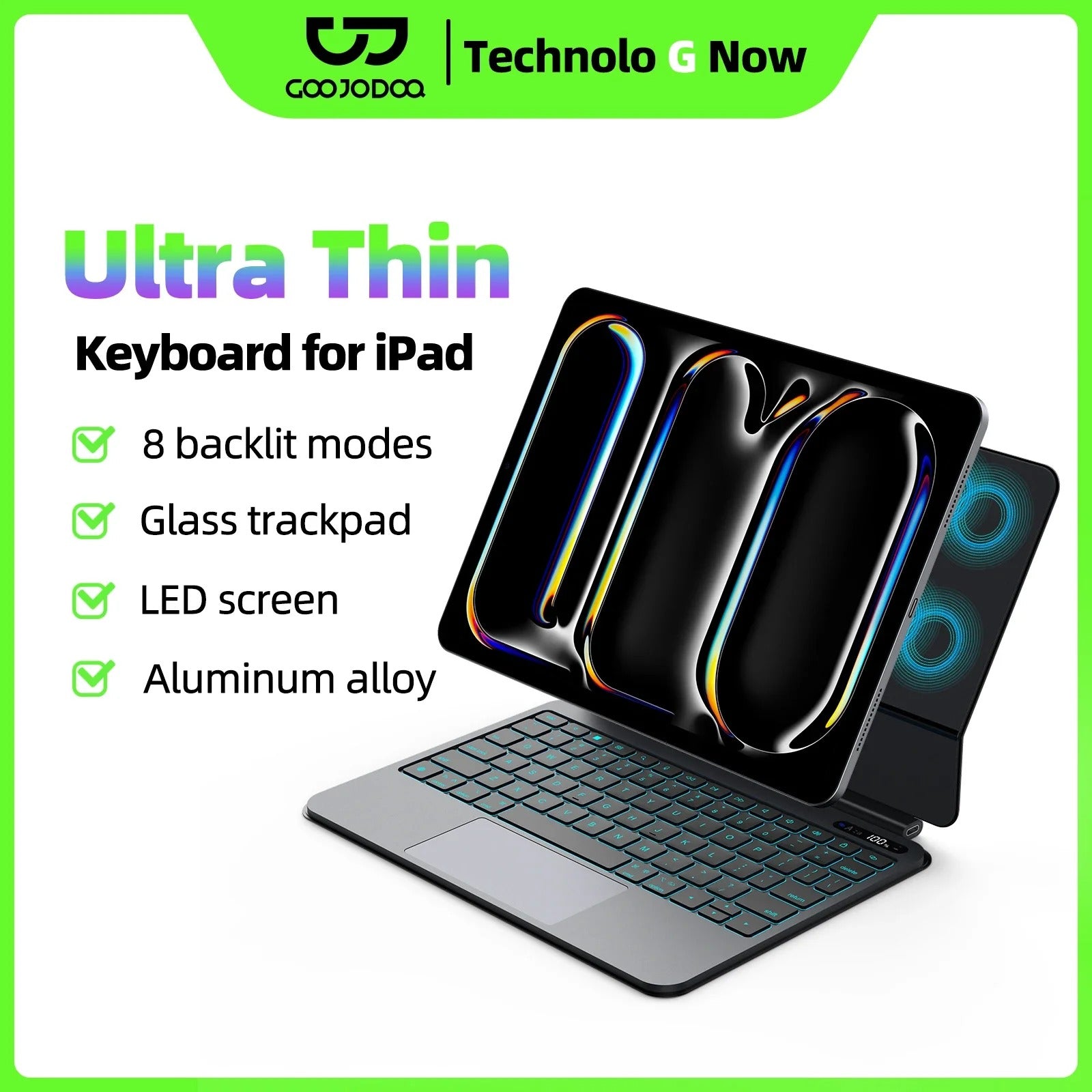 GOOOJODOQ Ultradünne Magic-Tastatur für iPad