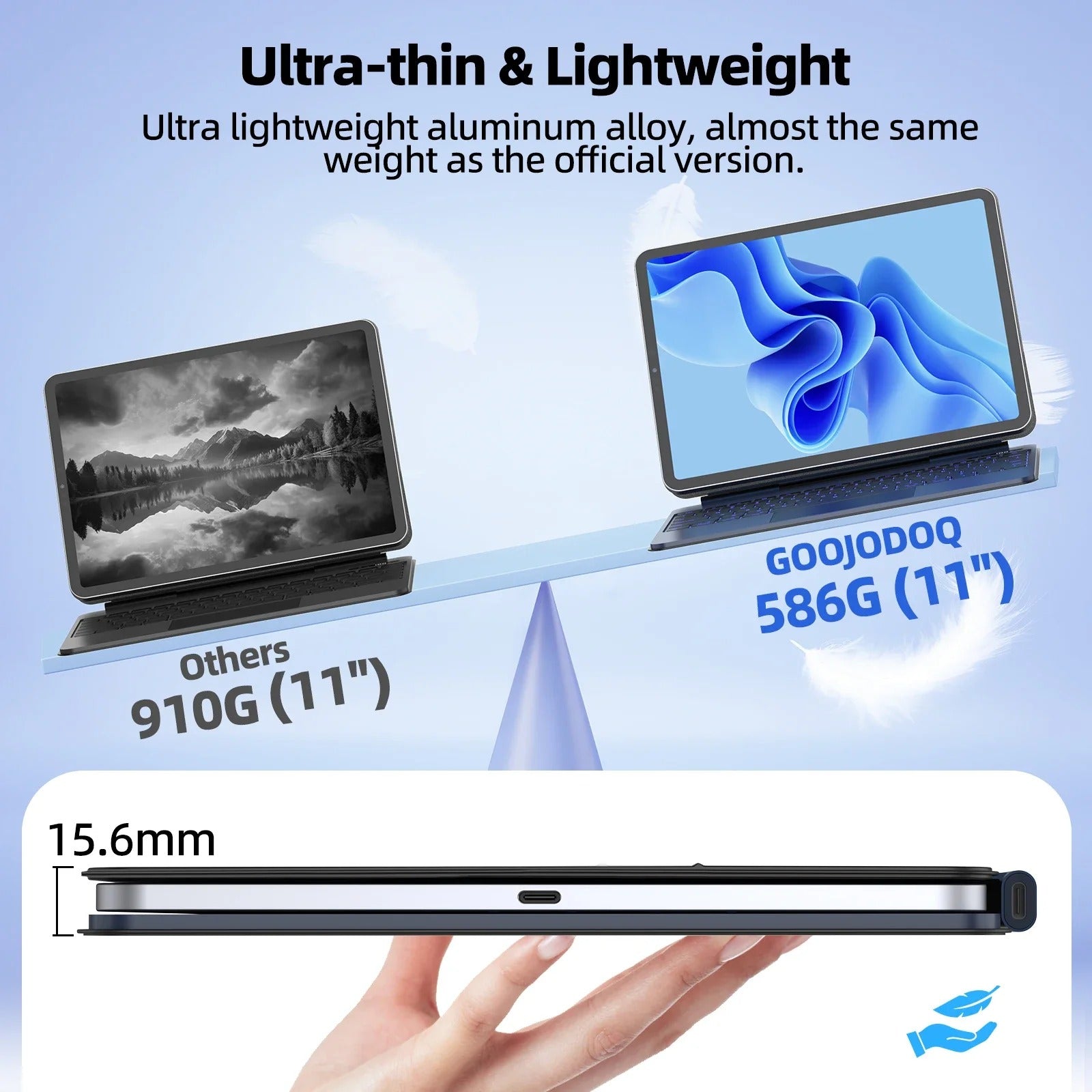 GOOOJODOQ Ultradünne Magic-Tastatur für iPad