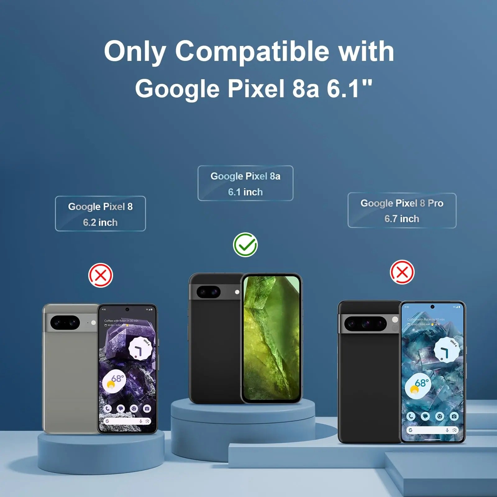 Google Pixel 8a Displayschutzfolie aus gehärtetem Glas