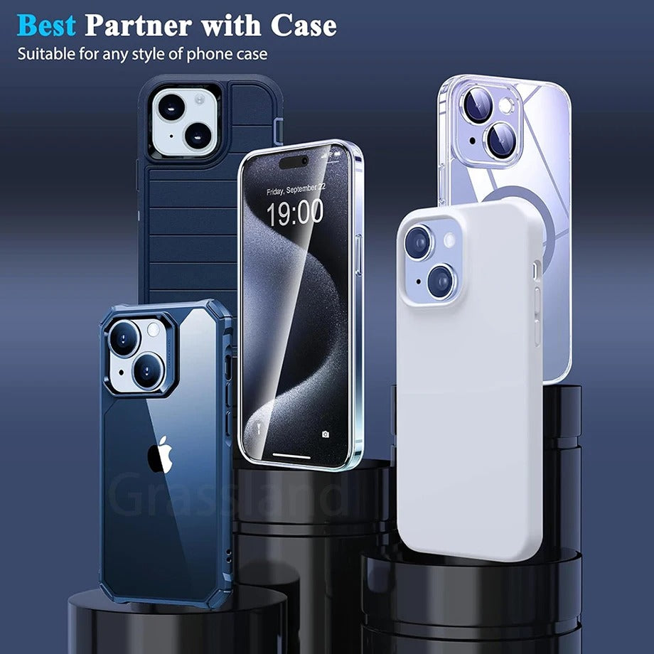 4-teiliger Displayschutz aus gehärtetem Glas für iPhones