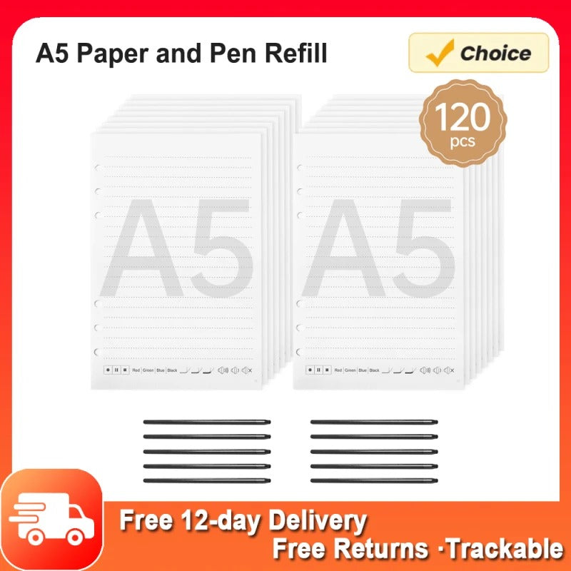 A5 Notebook Paper & Pen Refills Set
