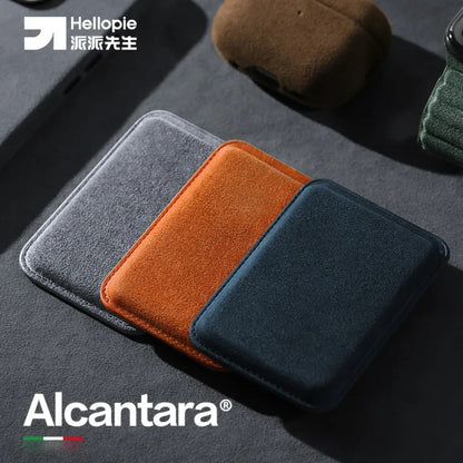 Italienische Alcantara MagSafe Brieftaschenhülle