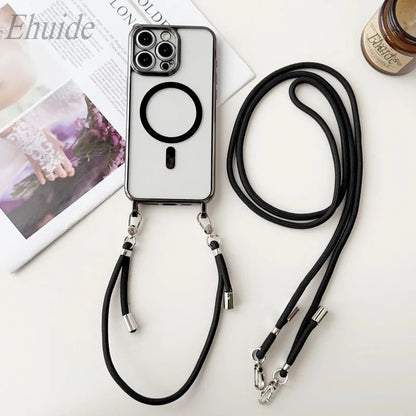 Plating Magnetic Crossbody Clear Case