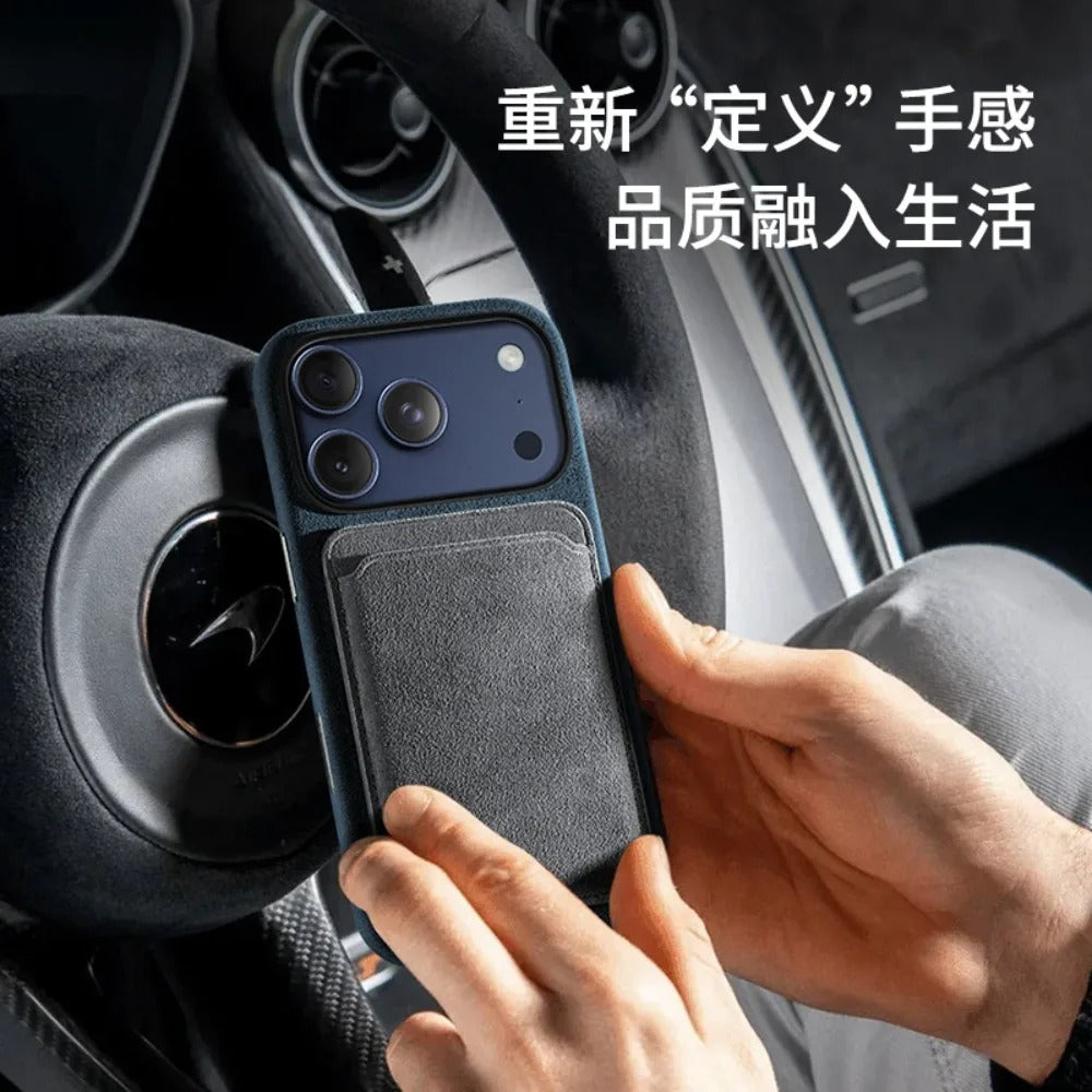 Italienische Alcantara MagSafe Brieftaschenhülle