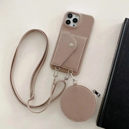 For IPhone 16 Crossbody Wallet Coin Purse