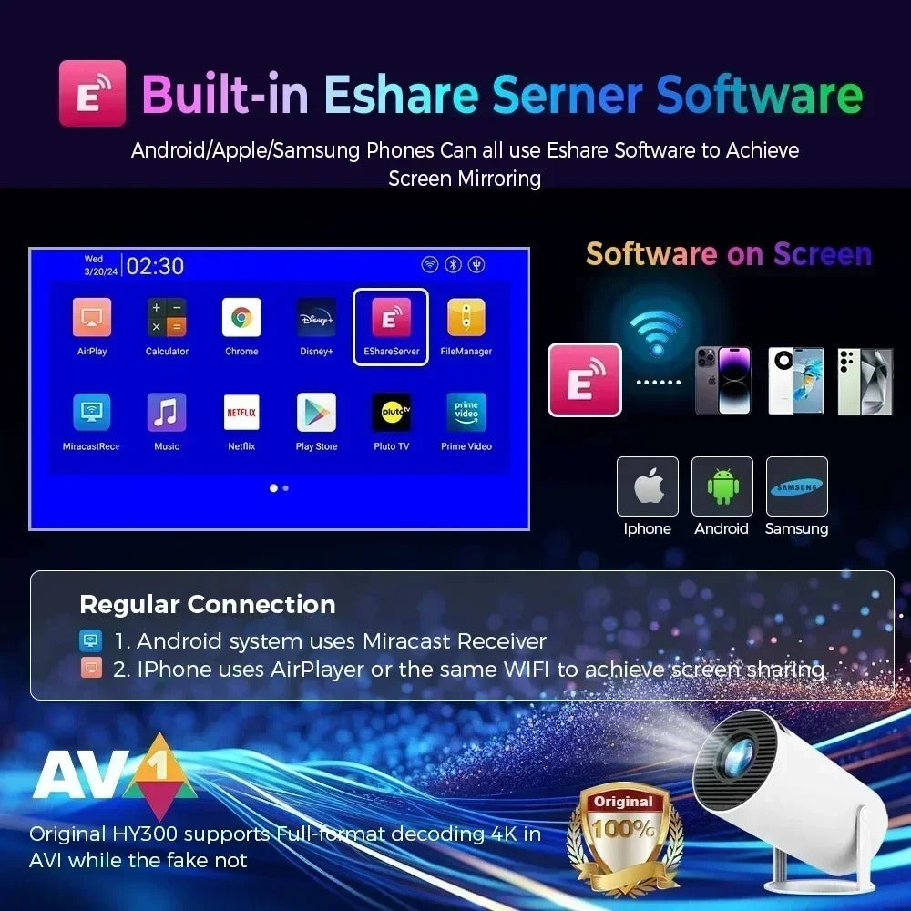 Smart 1080P Mini Projector