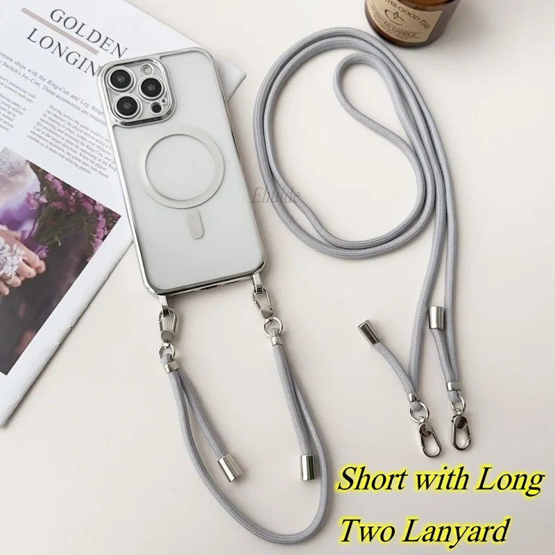 Plating Magnetic Crossbody Clear Case