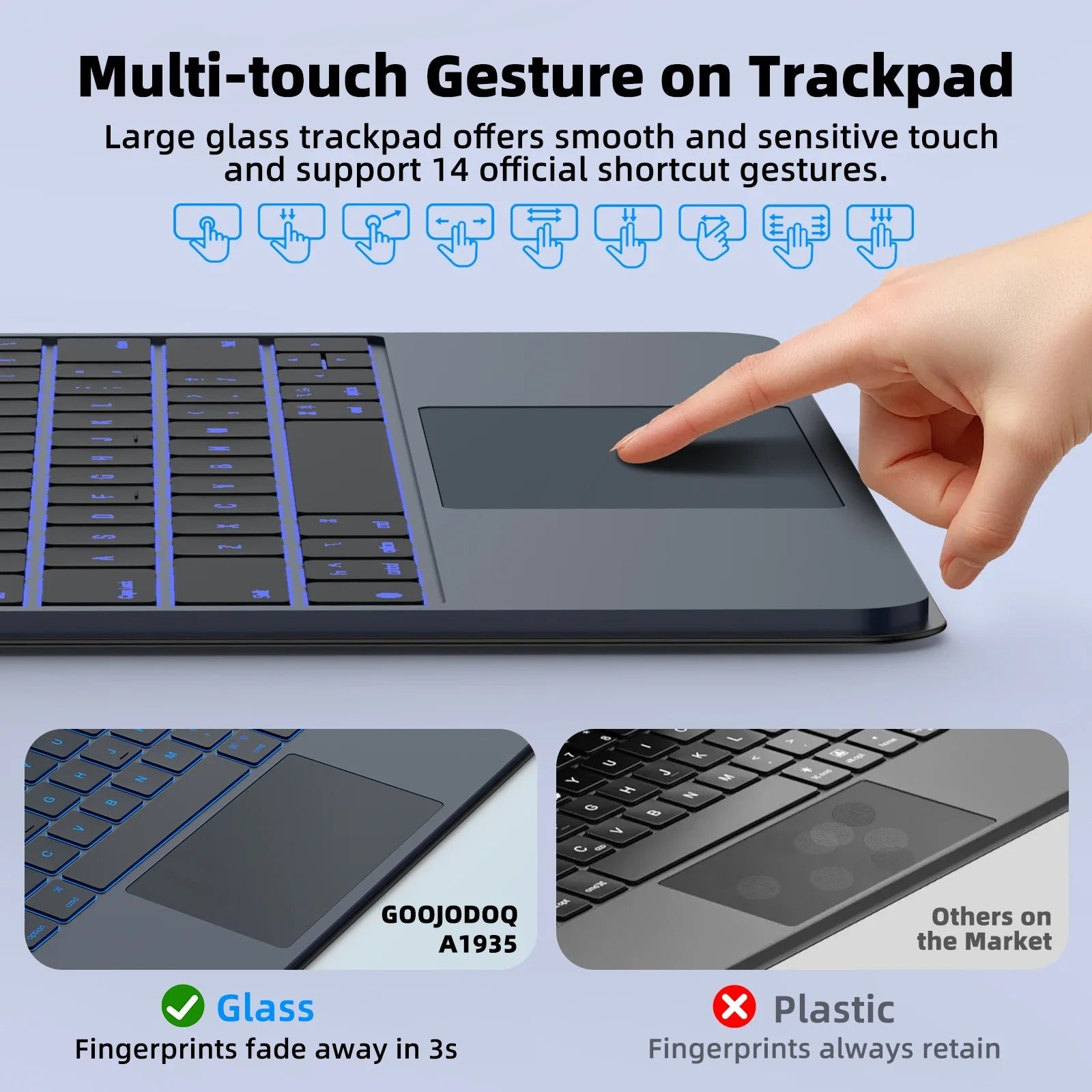 GOOOJODOQ Ultradünne Magic-Tastatur für iPad