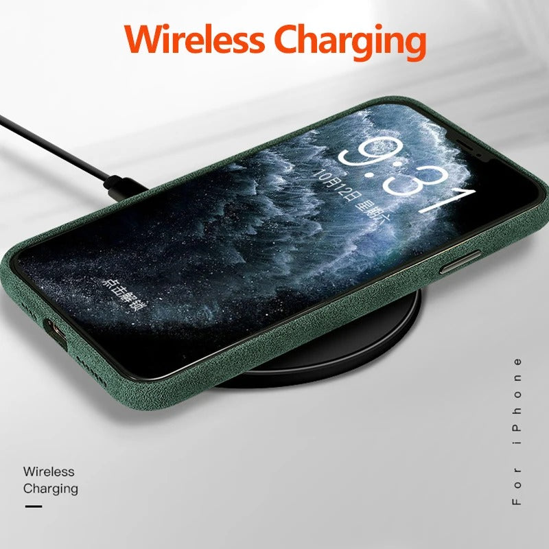 Alcantara-Lederhülle für iPhone Pro Max