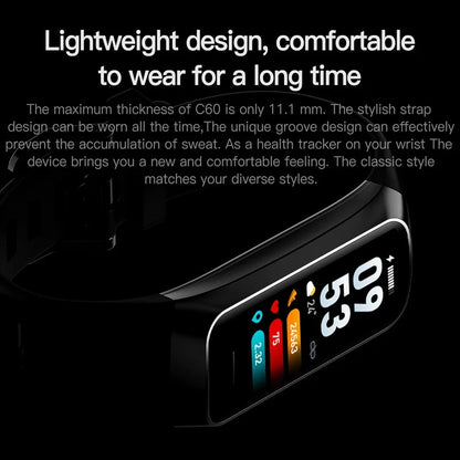Smart Bracelet C60 – 1.1" AMOLED Fitness Tracker