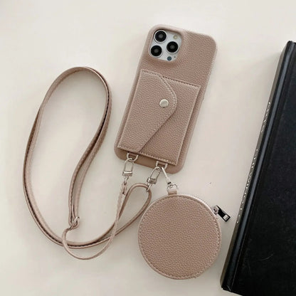 For IPhone 16 Crossbody Wallet Coin Purse