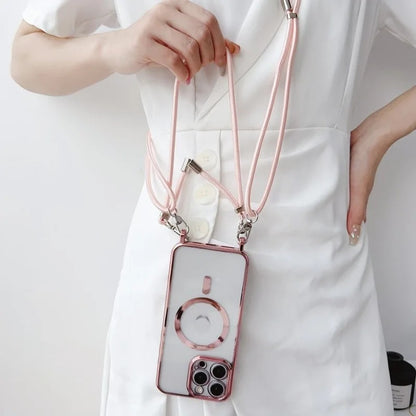 Plating Magnetic Crossbody Clear Case
