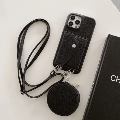 For IPhone 16 Crossbody Wallet Coin Purse