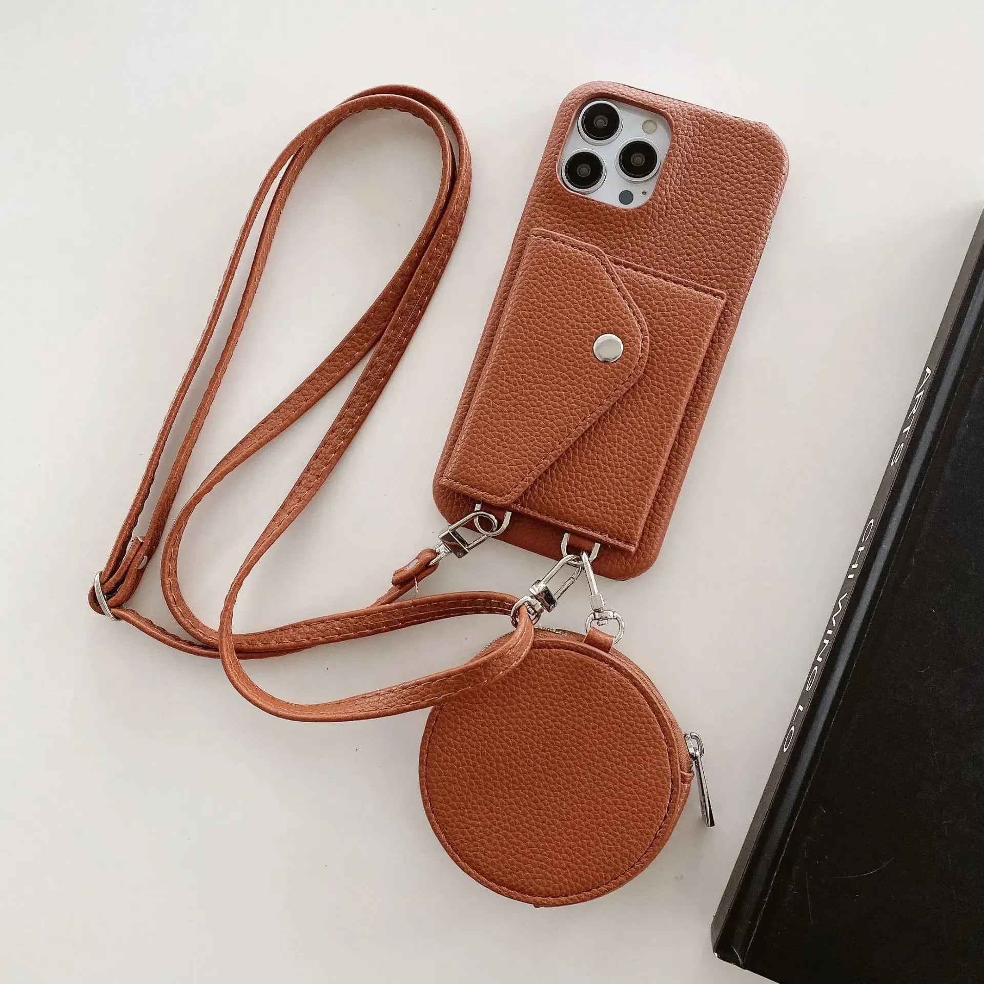 For IPhone 16 Crossbody Wallet Coin Purse